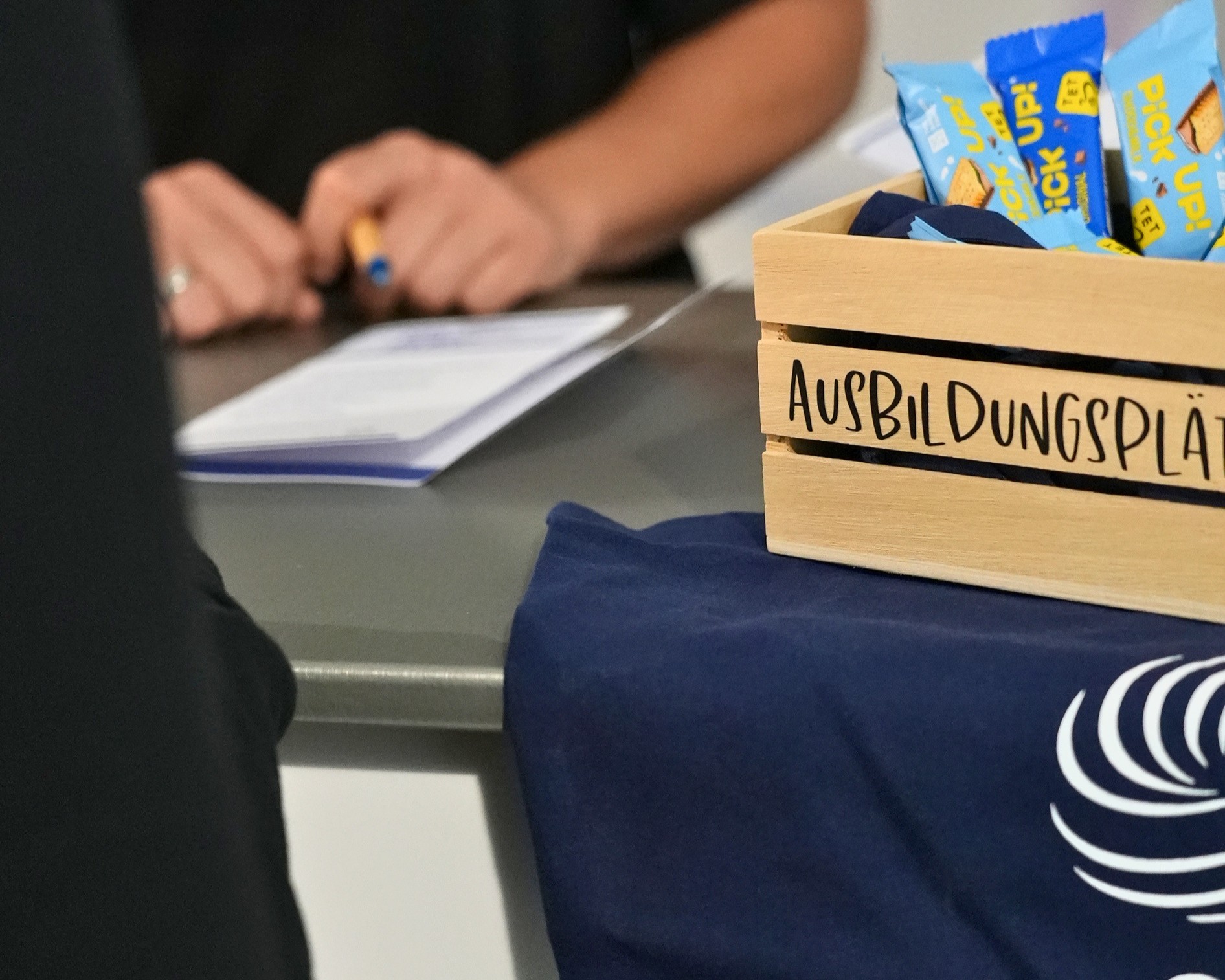 Messestand mit Goodies